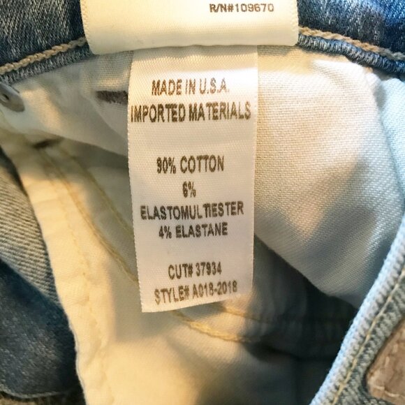 AGOLDE Sophie Crop Jeans Outsider Distressed Skinny Light Wash Womens 25 - Picture 8 of 11